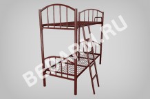 Кровать металлическая двухъярусная КОМФОРТ-4.2 с лестницей и ограждением