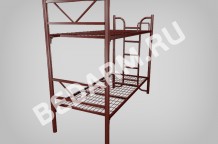 Кровать металлическая двухъярусная КОМФОРТ-5.2 с лестницей и ограждением