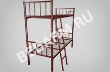 Кровать металлическая двухъярусная КОМФОРТ-6.2 с лестницей и ограждением