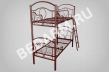 Кровать металлическая двухъярусная КОМФОРТ-ЛЮКС-1.2 с лестницей и ограждением