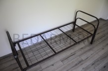 Кровать металлическая односпальная (СБ 1 общ) коричневая — вид справа
