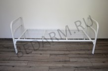 Кровать металлическая односпальная (СБ 1 общ) белая — вид спереди