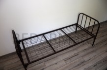 Кровать односпальная из металла (СБ 3 общ) коричневая — вид справа