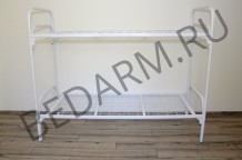 Двухъярусная металлическая кровать СБ2 (90Ш) белая