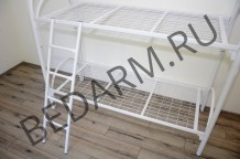 «КС-2 белая с лестницей» - двухэтажная кровать для общежития